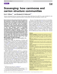 Scavenging: how carnivores and carrion structure communities