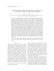 press perturbations and the predictability of ecological interactions