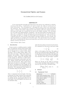 Geometrical Optics and Lenses