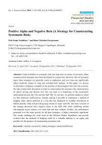 Positive Alpha and Negative Beta (A Strategy for Counteracting