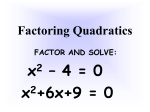 FACTOR AND SOLVE