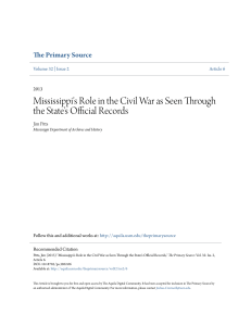 Mississippi`s Role in the Civil War as Seen Through the State`s