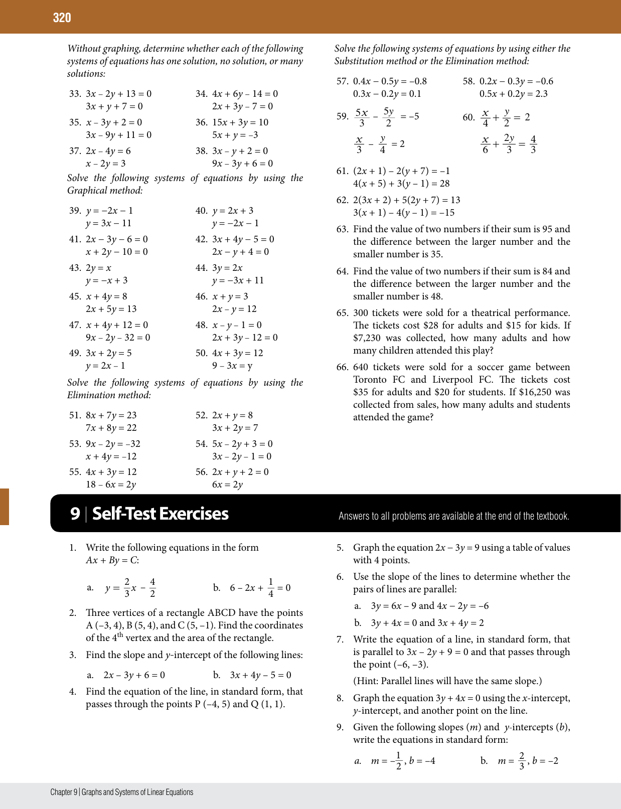 9 Self Test Exercises