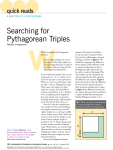 Searching for Pythagorean Triples