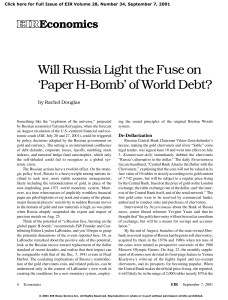 Will Russia Light the Fuse on `Paper H