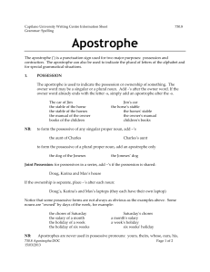 Apostrophe - Capilano University