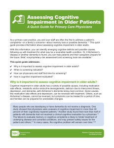 Assessing Cognitive Impairment in Older Patients