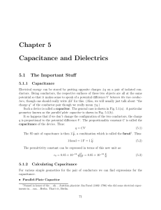 Chapter 5 Capacitance and Dielectrics