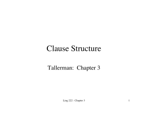 Notes: Clause Structure