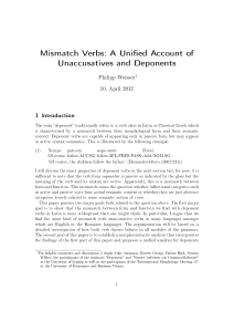 Mismatch Verbs: A Uni ed Account of