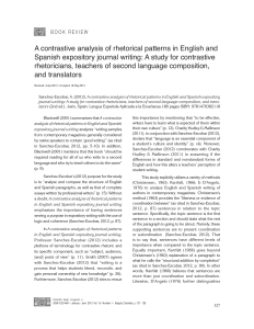 A contrastive analysis of rhetorical patterns in English and Spanish