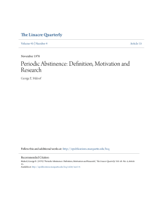 Periodic Abstinence: Definition, Motivation and Research