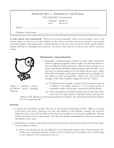 Problem Set 1: Stresses in the Earth