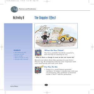 Activity 8 The Doppler Effect