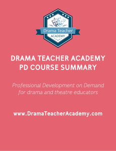drama teacher academy pd course summary