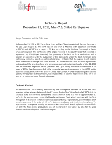 Technical Report December 25, 2016, Mw=7.6, Chiloé Earthquake