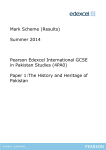 Mark Scheme (Results) Summer 2014 Pearson Edexcel