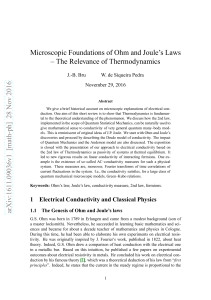 Microscopic Foundations of Ohm and Joule`s Laws