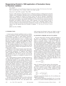 Reappraising Einstein`s 1909 application of fluctuation theory to