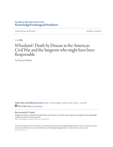 Death by Disease in the American Civil War and the Surgeons who