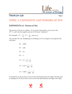 2. Exponents and Powers of Ten