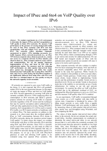 Impact of IPsec and 6to4 on VoIP Quality over IPv6