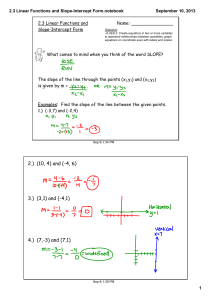2.3 Linear Functions and Slope