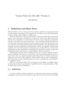 Course Notes for MA 460. Version 3.