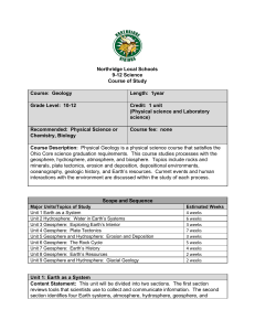 HS Science Dept - Geology COS - Northridge Local School District