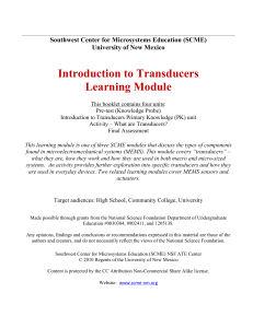 Introduction to Transducers - Southwest Center for Microsystems