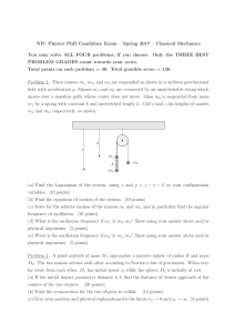 NIU Physics PhD Candidacy Exam – Spring 2017 – Classical