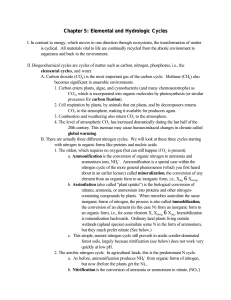 Chapter 5: Elemental and Hydrologic Cycles