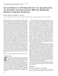 acute effect on power output of alternating an agonist