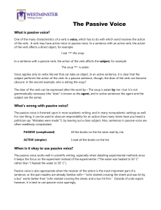 The Passive Voice - Westminster College