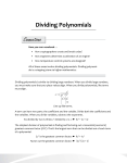 Connections Dividing Polynomials
