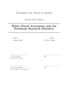 Senior thesis - University of Texas Astronomy Home Page