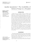 Quality Quandaries : The Availability of Infusion Pumps in a Hospital