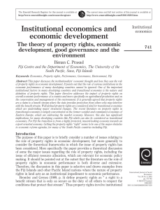 Institutional economics and economic development