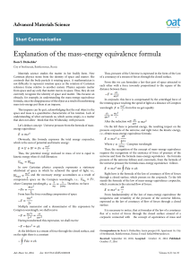 Explanation of the mass-energy equivalence formula