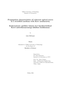 Propagation characteristics of coherent optical waves in a