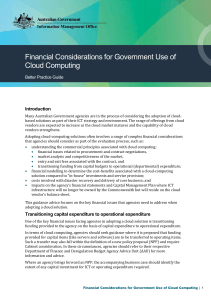 Financial Considerations for Government Use of Cloud Computing