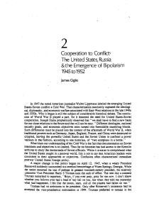 Cooperation to Conflict: The ~ n i ted States, Russia 1945 to1952