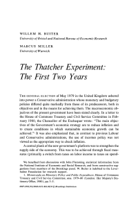 The Thatcher Experiment: The First Two Years