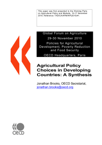 Agricultural Policy Choices in Developing Countries: A