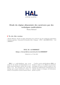 Etude du régime alimentaire des carnivores par des techniques