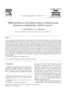 MHD problems in free liquid surfaces as plasma