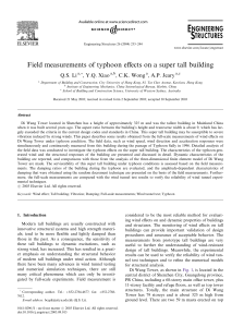 Field measurements of typhoon effects on a super tall building