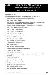 Unit 27: Planning and Maintaining a Microsoft Windows