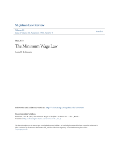 The Minimum Wage Law - St. John`s Law Scholarship Repository