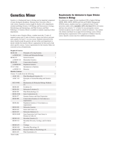 Genetics Minor - Montana State University